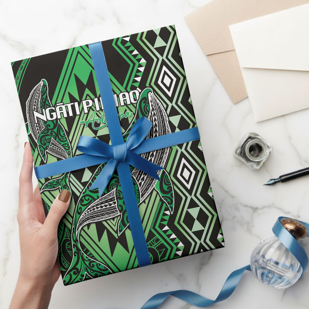 Aotearoa Iwi Ngati Pikiao Wrapping Paper NZ Maori Humpback Whale Taniko Motifs LT14 - Polynesian Pride