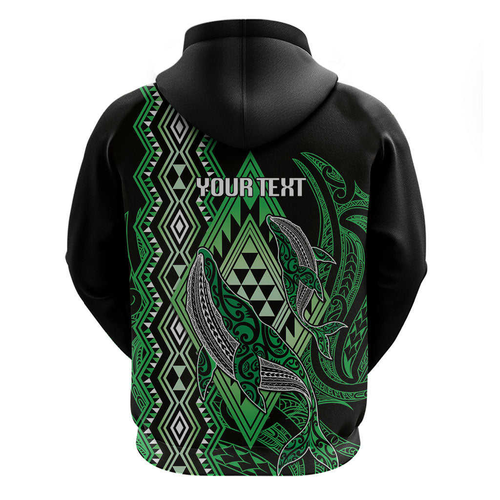 Aotearoa Iwi Ngati Pikiao Personalised Zip Hoodie NZ Maori Humpback Whale Taniko Motifs LT14 - Polynesian Pride