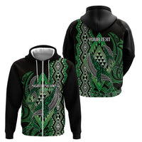 Aotearoa Iwi Ngati Pikiao Personalised Zip Hoodie NZ Maori Humpback Whale Taniko Motifs LT14 - Polynesian Pride