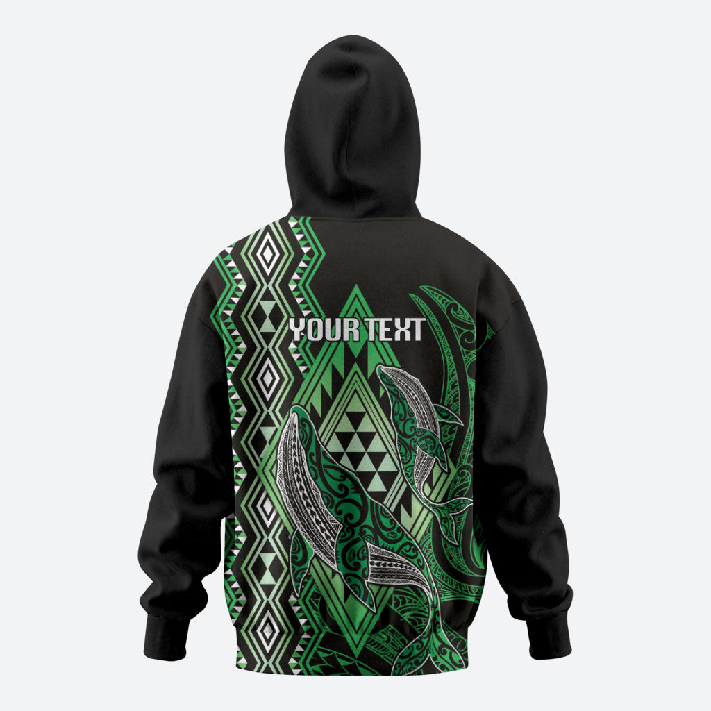 Aotearoa Iwi Ngati Pikiao Personalised Zip Hoodie NZ Maori Humpback Whale Taniko Motifs LT14 - Polynesian Pride