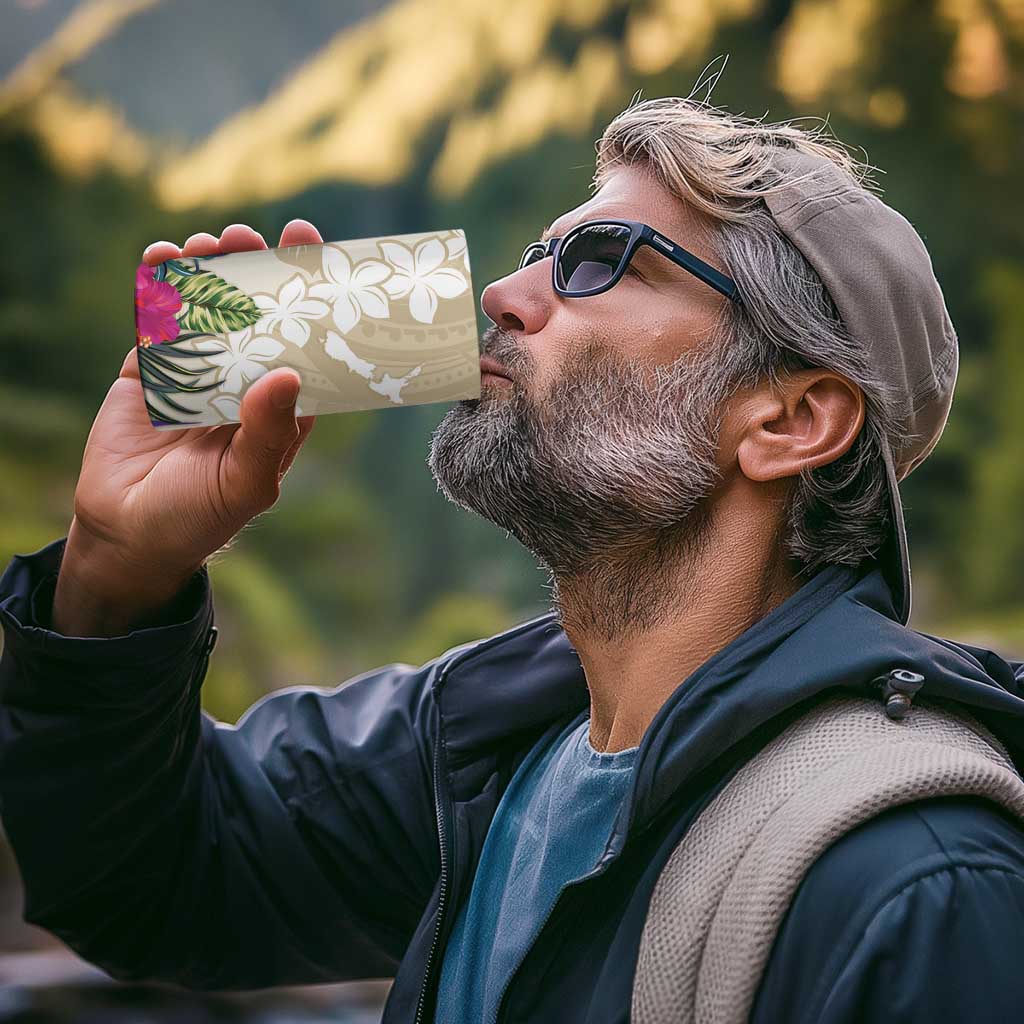 New Zealand Cacatua Galerita 4 in 1 Can Cooler Tumbler Aotearoa Cockatoo Tropical Flowers