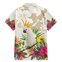 New Zealand Cacatua Galerita Family Matching Mermaid Dress and Hawaiian Shirt Aotearoa Cockatoo Tropical Flowers