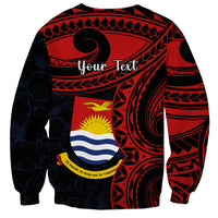 Personalised Kiribati Human Rights Day Sweatshirt Coat Of Arms With Polynesian Tropical Flowers LT14 - Polynesian Pride