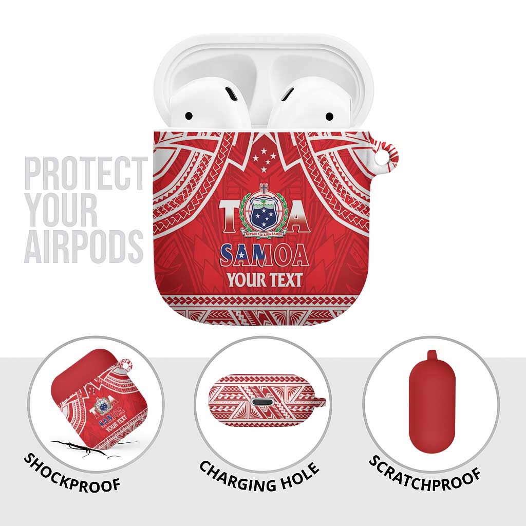 Samoa Rugby Custom AirPods Case Toa Samoa Pacific Sporty Red - Polynesian Pride