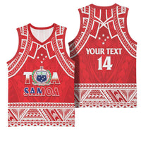 Samoa Rugby Custom Basketball Jersey Toa Samoa Pacific Sporty Red - Polynesian Pride
