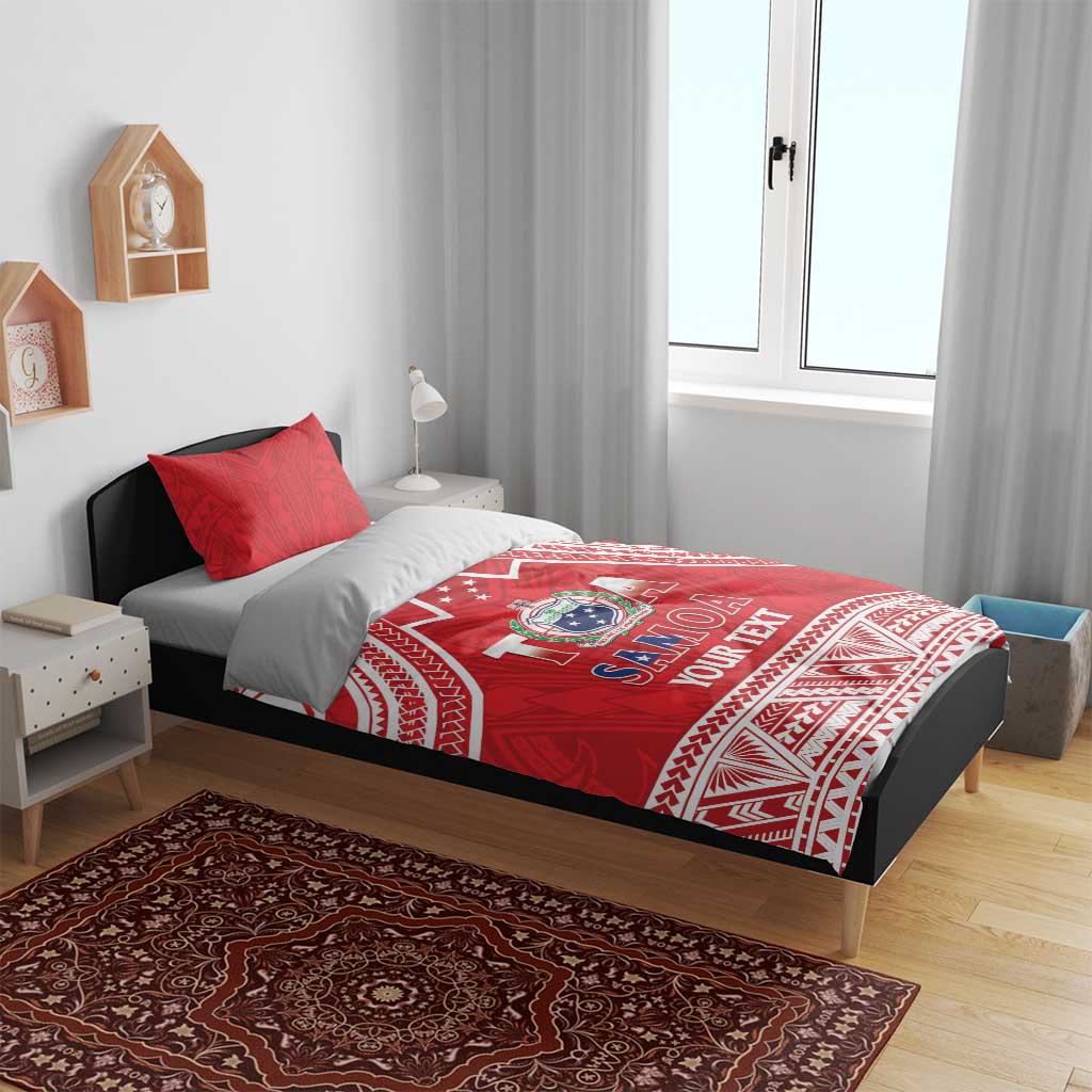 Samoa Rugby Custom Bedding Set Toa Samoa Pacific Sporty Red - Polynesian Pride