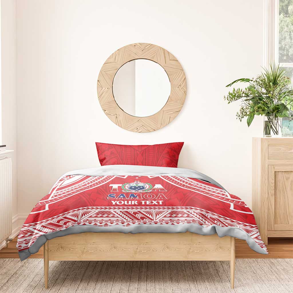 Samoa Rugby Custom Bedding Set Toa Samoa Pacific Sporty Red - Polynesian Pride