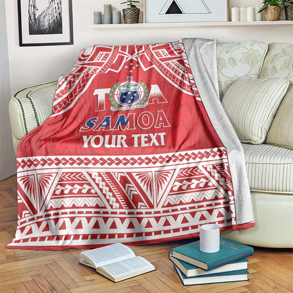 Samoa Rugby Custom Blanket Toa Samoa Pacific Sporty Red - Polynesian Pride
