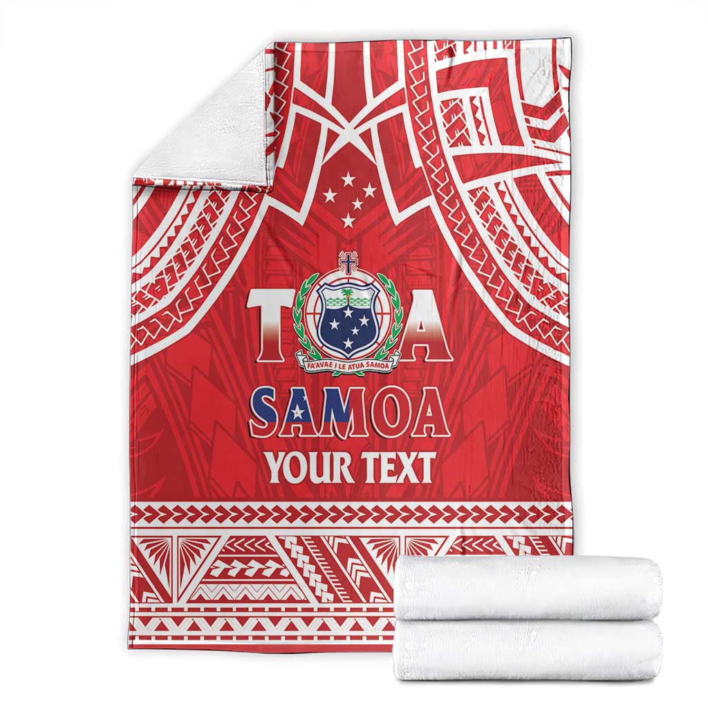 Samoa Rugby Custom Blanket Toa Samoa Pacific Sporty Red - Polynesian Pride