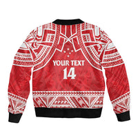 Samoa Rugby Custom Bomber Jacket Toa Samoa Pacific Sporty Red - Polynesian Pride