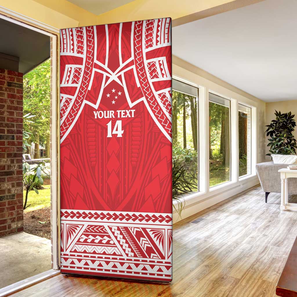 Samoa Rugby Custom Door Cover Toa Samoa Pacific Sporty Red - Polynesian Pride