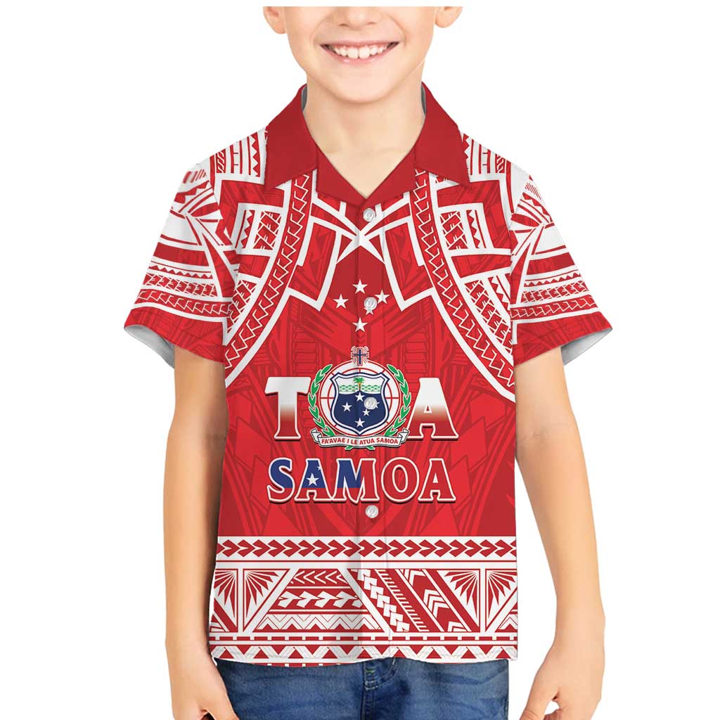 Samoa Rugby Custom Family Matching Mermaid Dress and Hawaiian Shirt Toa Samoa Pacific Sporty Red - Polynesian Pride