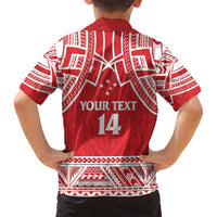 Samoa Rugby Custom Family Matching Summer Maxi Dress and Hawaiian Shirt Toa Samoa Pacific Sporty Red - Polynesian Pride