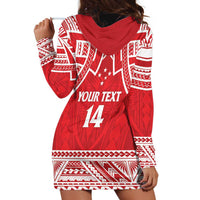 Samoa Rugby Custom Hoodie Dress Toa Samoa Pacific Sporty Red - Polynesian Pride