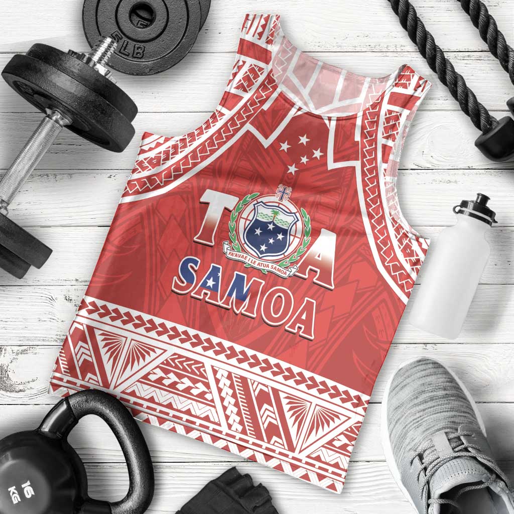 Samoa Rugby Custom Men Tank Top Toa Samoa Pacific Sporty Red - Polynesian Pride