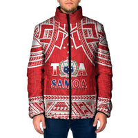 Samoa Rugby Custom Padded Jacket Toa Samoa Pacific Sporty Red - Polynesian Pride
