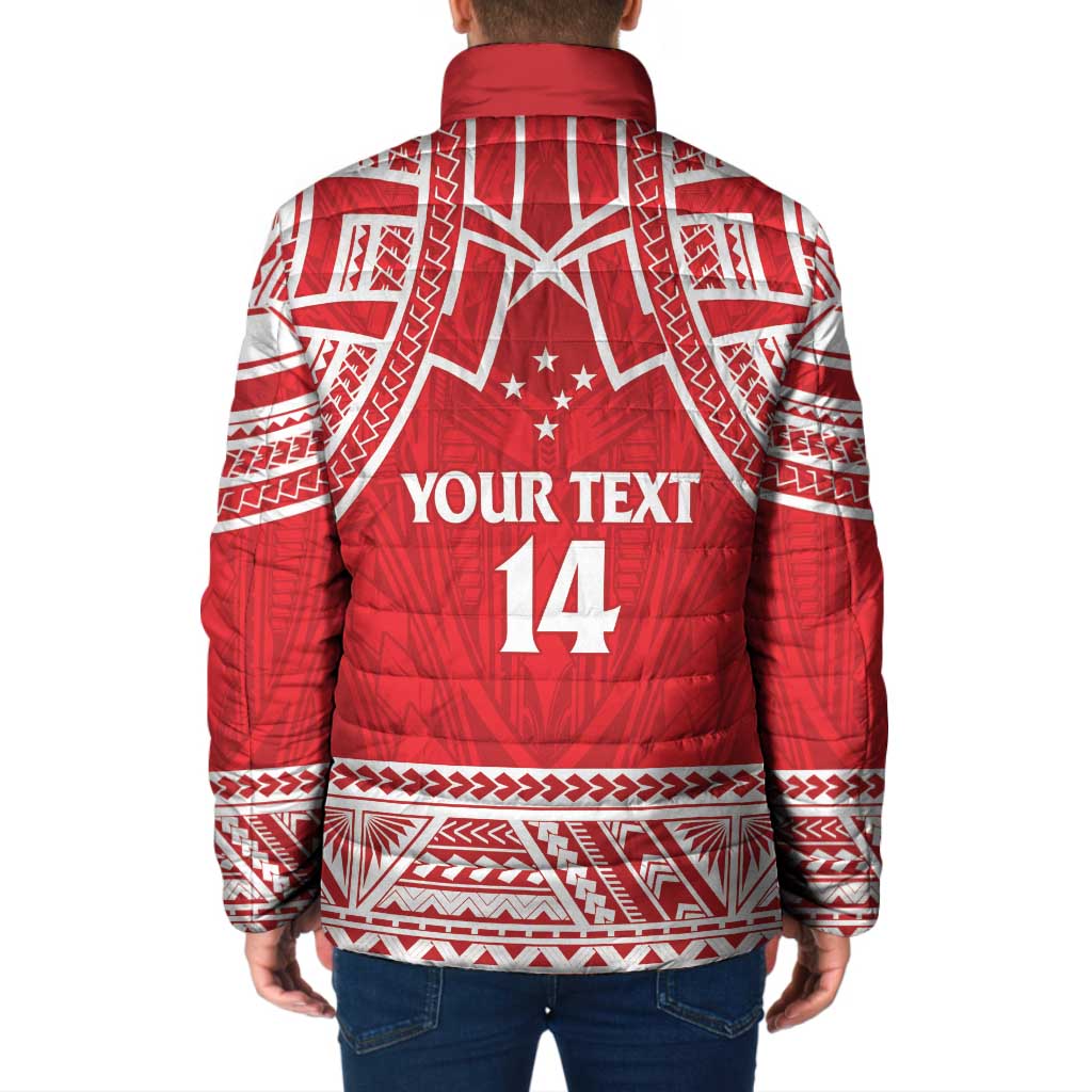 Samoa Rugby Custom Padded Jacket Toa Samoa Pacific Sporty Red - Polynesian Pride
