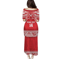 Samoa Rugby Custom Puletasi Toa Samoa Pacific Sporty Red - Polynesian Pride