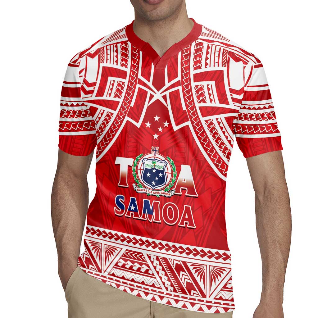 Samoa Rugby Custom Rugby Jersey Toa Samoa Pacific Sporty Red - Polynesian Pride