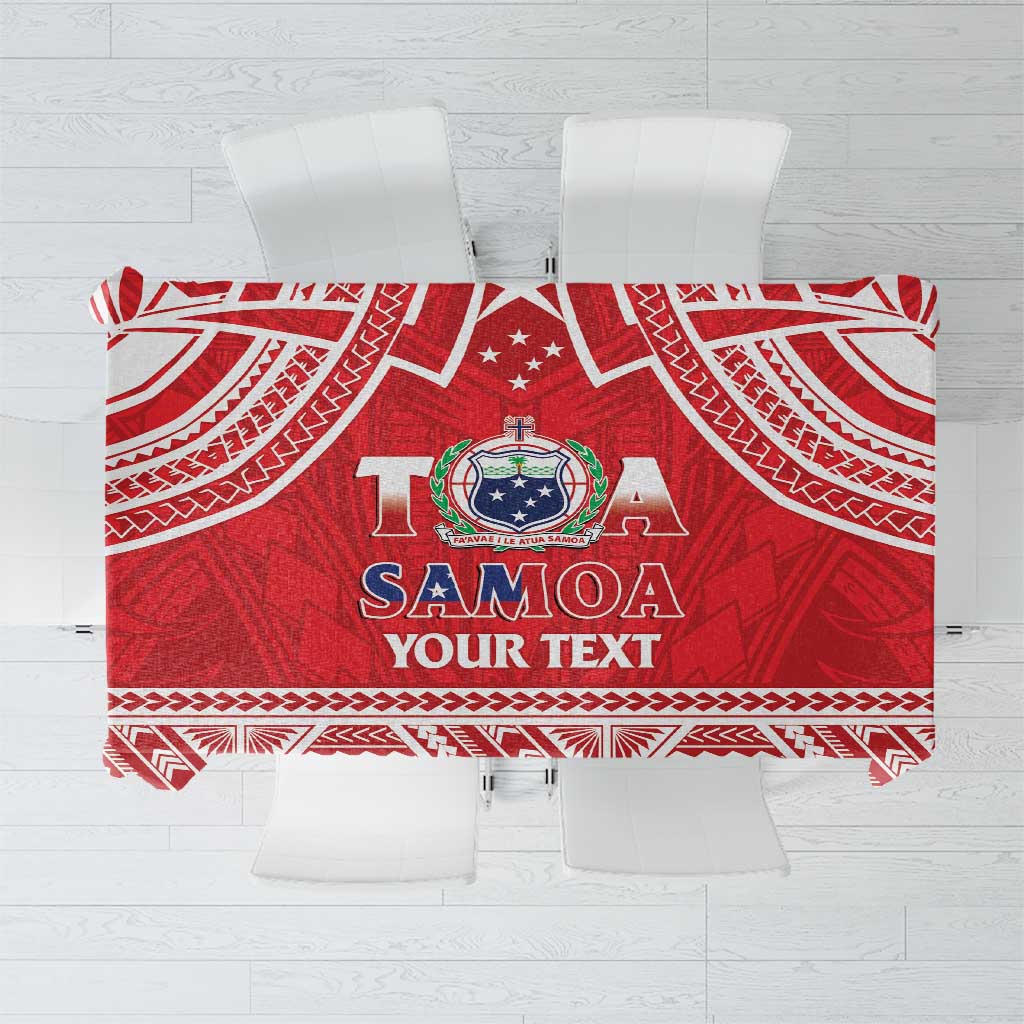 Samoa Rugby Custom Tablecloth Toa Samoa Pacific Sporty Red LT14 Red - Polynesian Pride