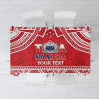 Samoa Rugby Custom Tablecloth Toa Samoa Pacific Sporty Red LT14 Red - Polynesian Pride