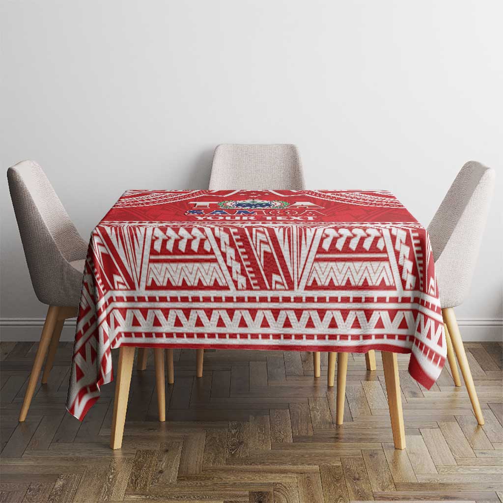 Samoa Rugby Custom Tablecloth Toa Samoa Pacific Sporty Red LT14 - Polynesian Pride