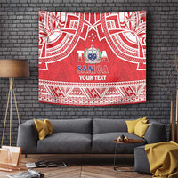 Samoa Rugby Custom Tapestry Toa Samoa Pacific Sporty Red - Polynesian Pride