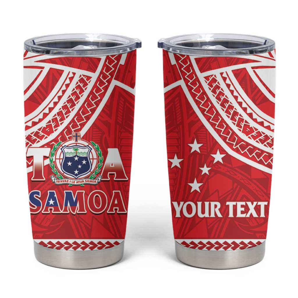 Samoa Rugby Custom Tumbler Cup Toa Samoa Pacific Sporty Red - Polynesian Pride