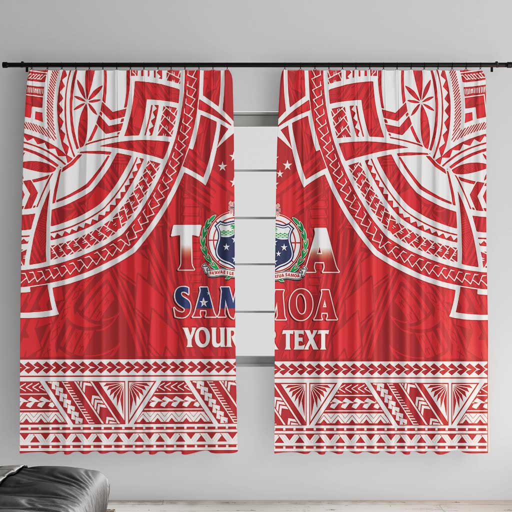 Samoa Rugby Custom Window Curtain Toa Samoa Pacific Sporty Red - Polynesian Pride