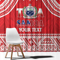 Samoa Rugby Custom Window Curtain Toa Samoa Pacific Sporty Red - Polynesian Pride