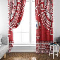 Samoa Rugby Custom Window Curtain Toa Samoa Pacific Sporty Red - Polynesian Pride