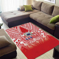 Toa Samoa Rugby Custom Area Rug Samoa mo Samoa Polynesian Pacific Red - Polynesian Pride