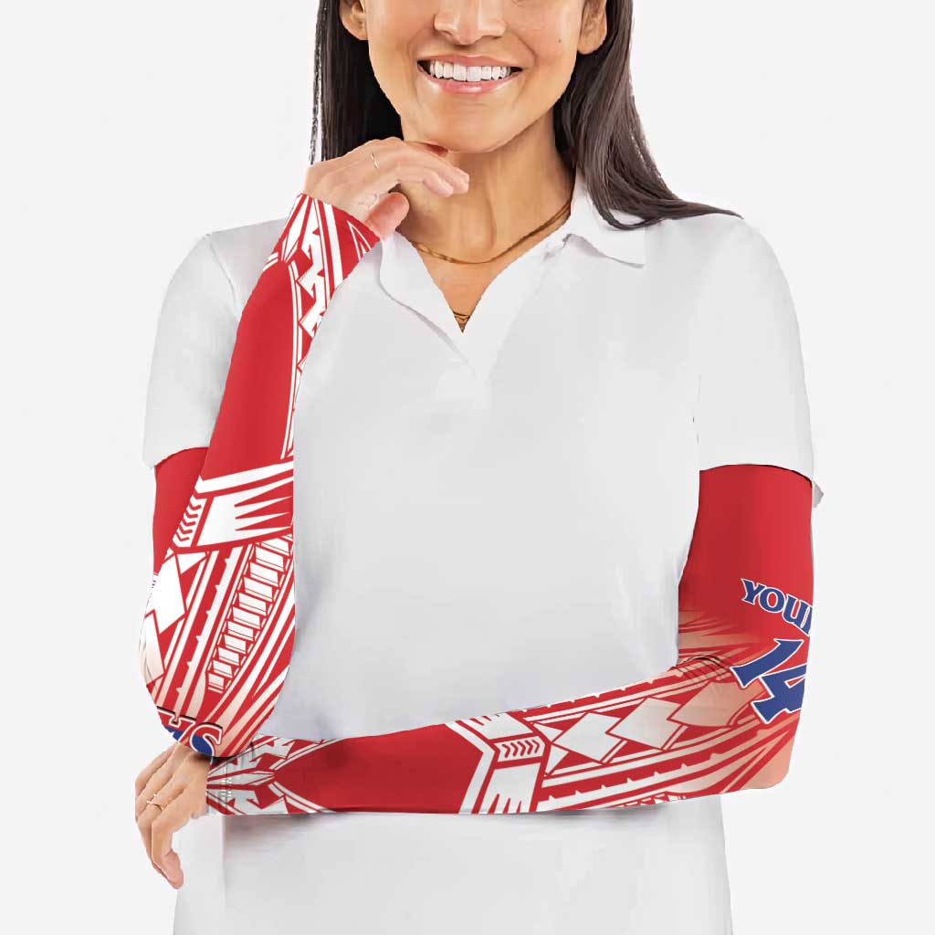 Toa Samoa Rugby Custom Arm Sleeves Samoa mo Samoa Polynesian Pacific Red - Polynesian Pride