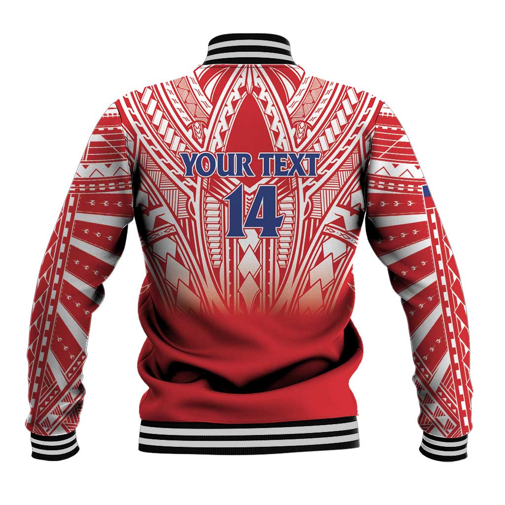 Toa Samoa Rugby Custom Baseball Jacket Samoa mo Samoa Polynesian Pacific Red LT14 - Polynesian Pride
