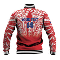 Toa Samoa Rugby Custom Baseball Jacket Samoa mo Samoa Polynesian Pacific Red LT14 - Polynesian Pride