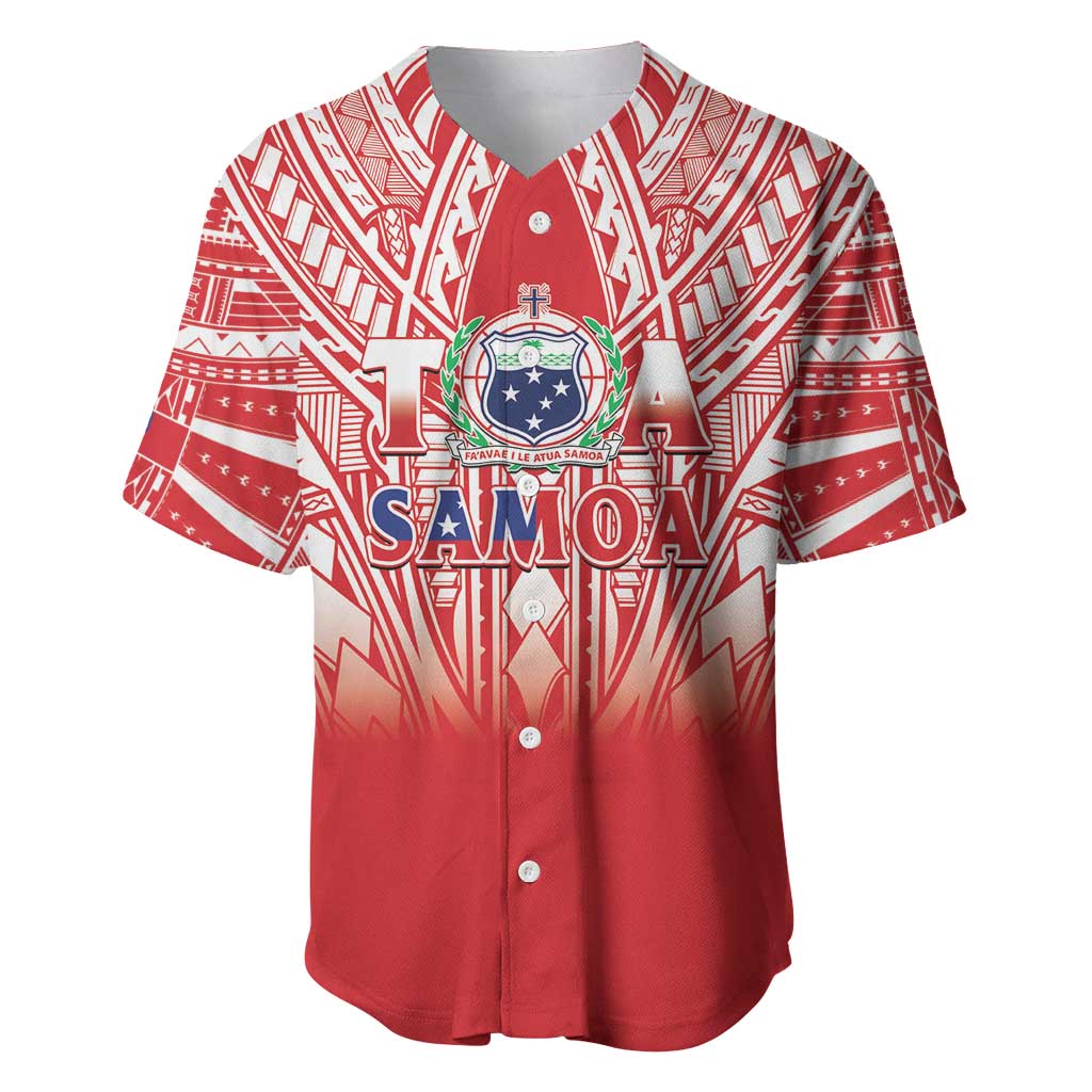 Toa Samoa Rugby Custom Baseball Jersey Samoa mo Samoa Polynesian Pacific Red LT14 Red - Polynesian Pride