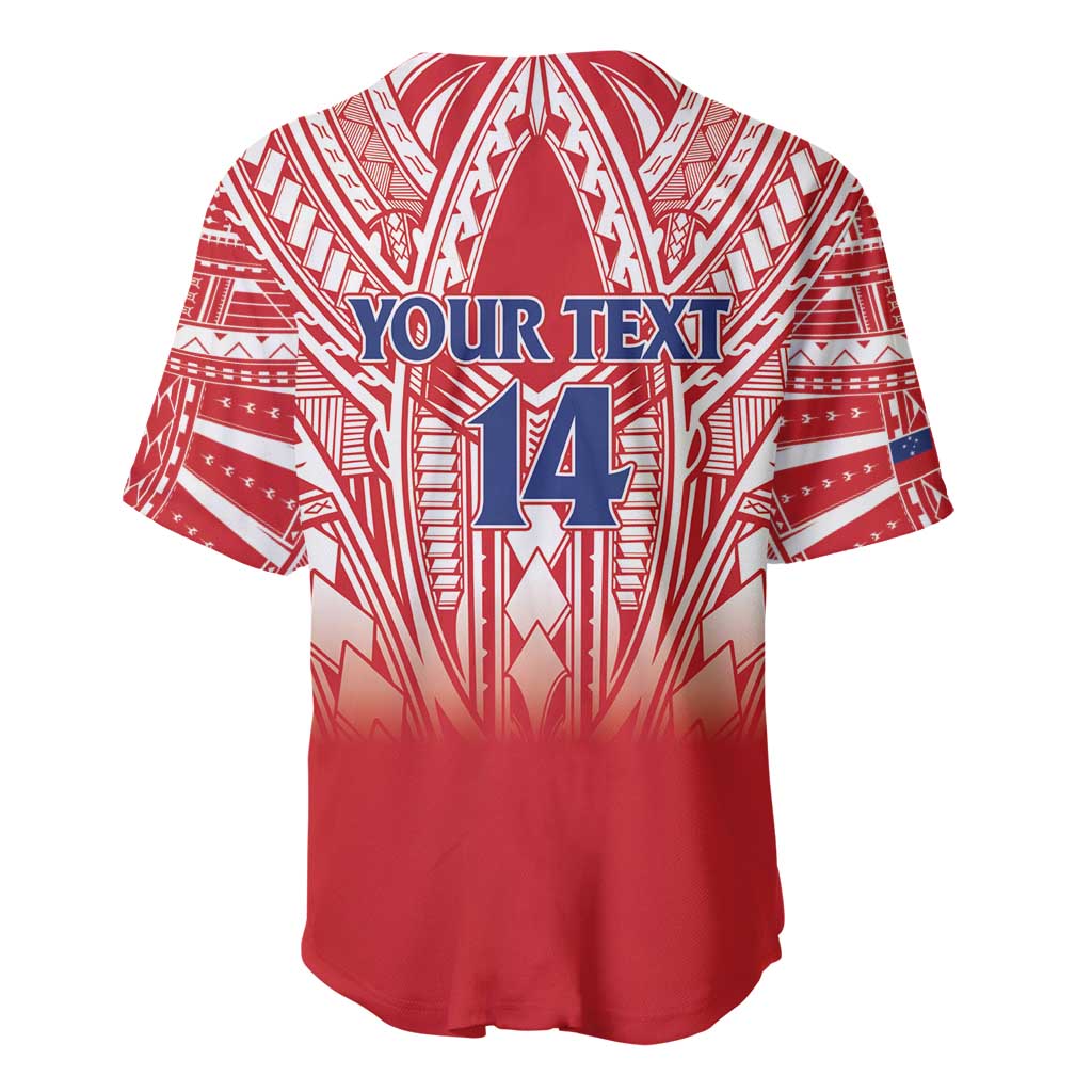 Toa Samoa Rugby Custom Baseball Jersey Samoa mo Samoa Polynesian Pacific Red LT14 - Polynesian Pride