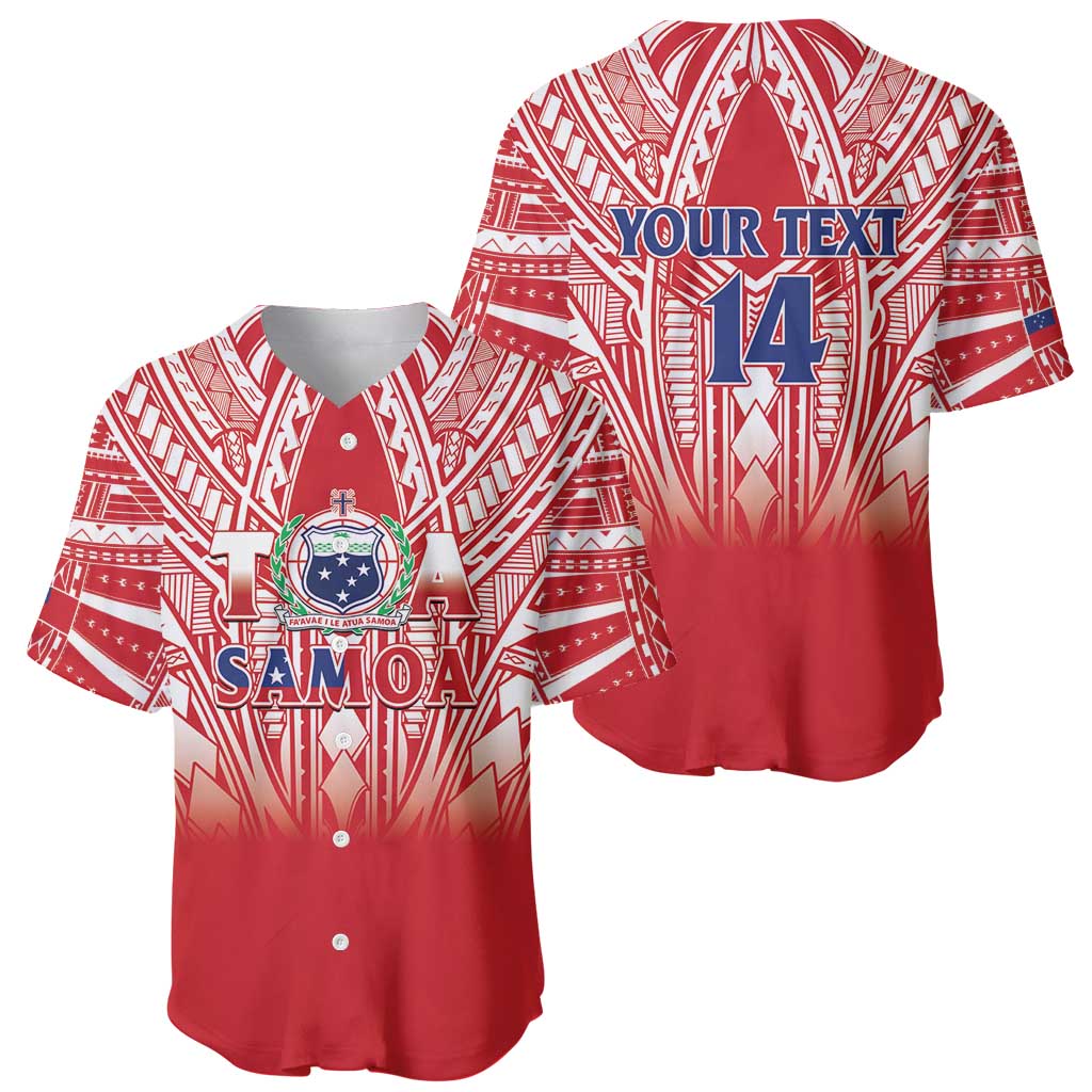 Toa Samoa Rugby Custom Baseball Jersey Samoa mo Samoa Polynesian Pacific Red LT14 - Polynesian Pride