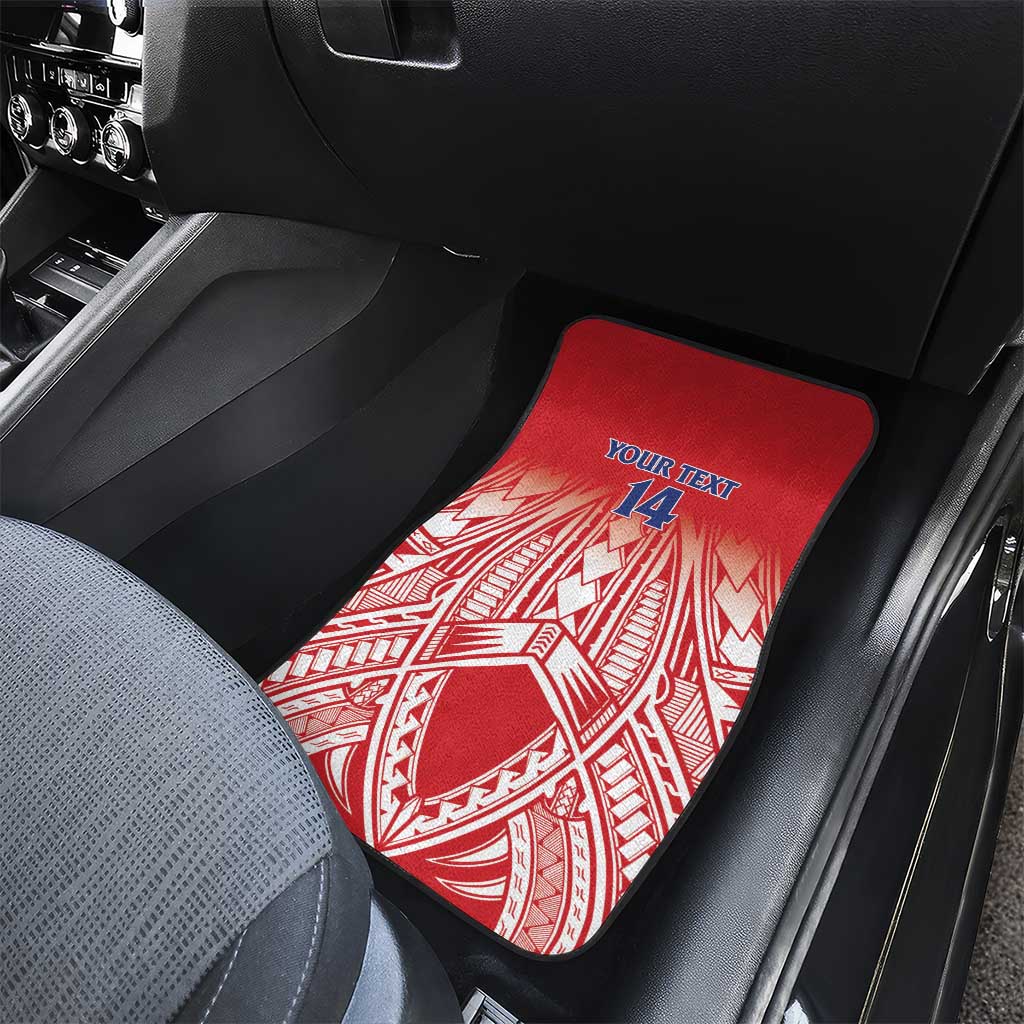 Toa Samoa Rugby Custom Car Mats Samoa mo Samoa Polynesian Pacific Red - Polynesian Pride
