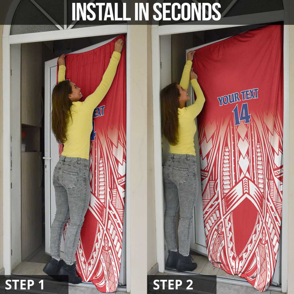 Toa Samoa Rugby Custom Door Cover Samoa mo Samoa Polynesian Pacific Red - Polynesian Pride