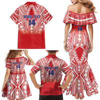 Toa Samoa Rugby Custom Family Matching Mermaid Dress and Hawaiian Shirt Samoa mo Samoa Polynesian Pacific Red - Polynesian Pride