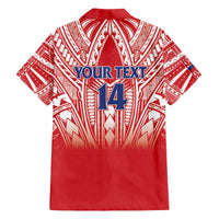 Toa Samoa Rugby Custom Family Matching Off The Shoulder Long Sleeve Dress and Hawaiian Shirt Samoa mo Samoa Polynesian Pacific Red - Polynesian Pride