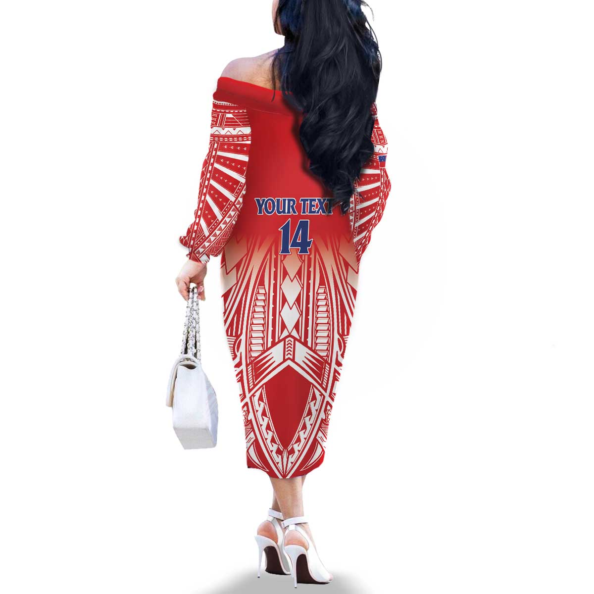Toa Samoa Rugby Custom Family Matching Off The Shoulder Long Sleeve Dress and Hawaiian Shirt Samoa mo Samoa Polynesian Pacific Red - Polynesian Pride