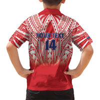 Toa Samoa Rugby Custom Family Matching Short Sleeve Bodycon Dress and Hawaiian Shirt Samoa mo Samoa Polynesian Pacific Red - Polynesian Pride