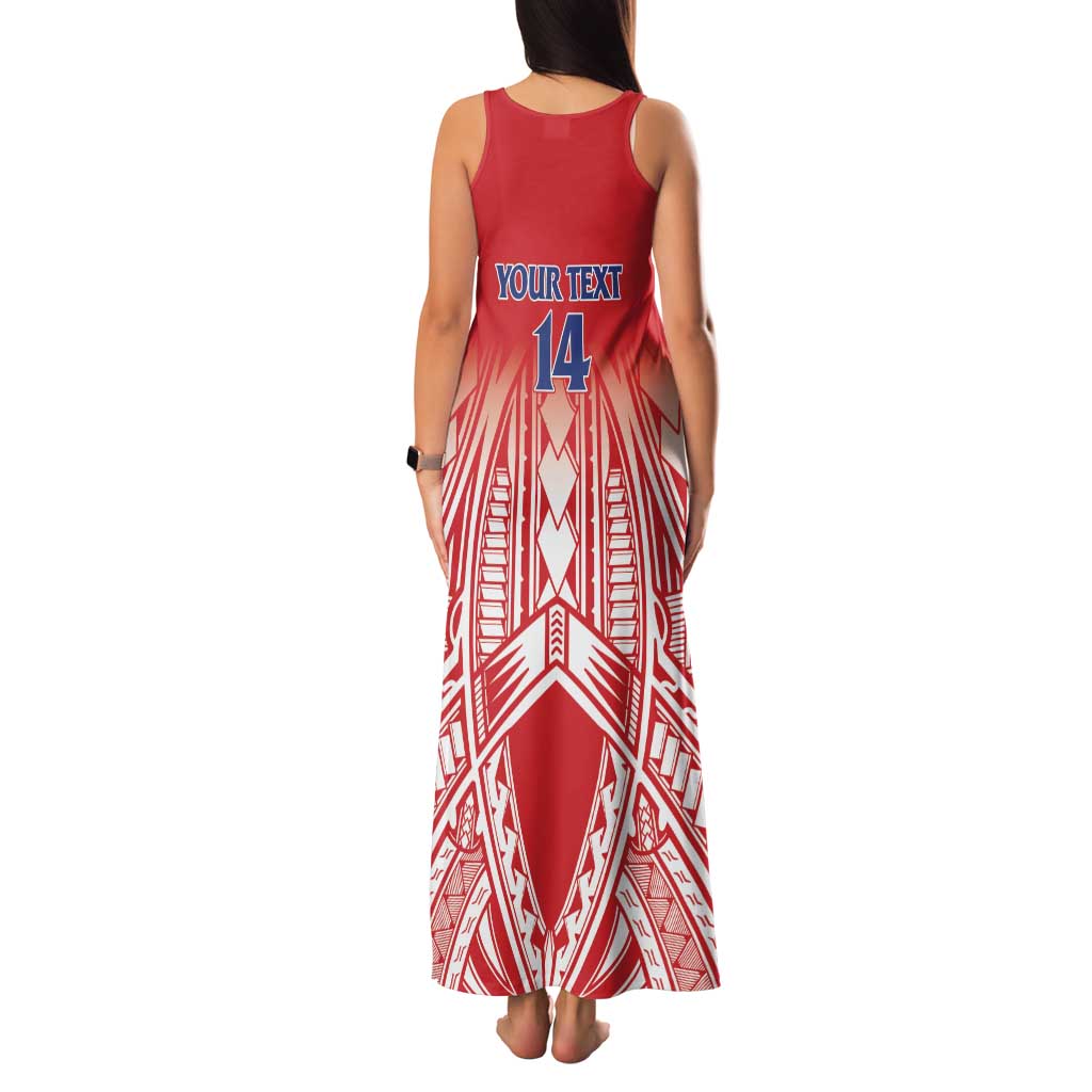 Toa Samoa Rugby Custom Family Matching Tank Maxi Dress and Hawaiian Shirt Samoa mo Samoa Polynesian Pacific Red - Polynesian Pride