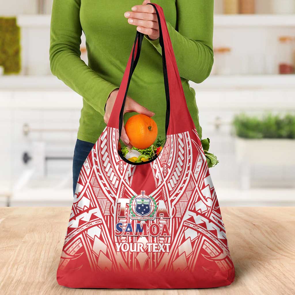 Toa Samoa Rugby Custom Grocery Bag Samoa mo Samoa Polynesian Pacific Red - Polynesian Pride