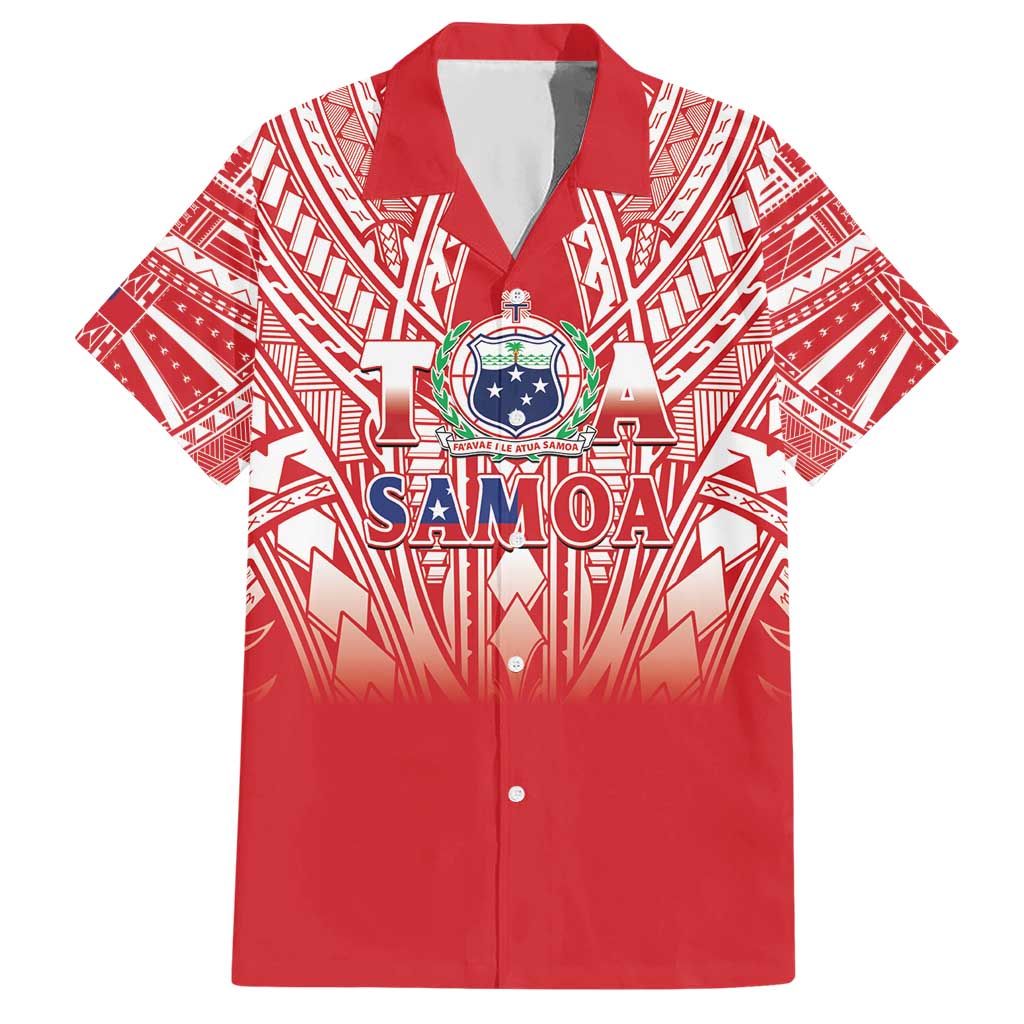 Toa Samoa Rugby Custom Hawaiian Shirt Samoa mo Samoa Polynesian Pacific Red - Polynesian Pride