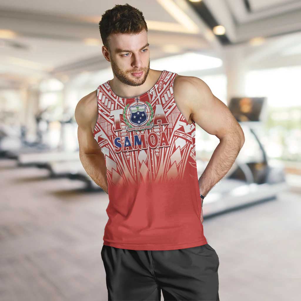 Toa Samoa Rugby Custom Men Tank Top Samoa mo Samoa Polynesian Pacific Red LT14 Red - Polynesian Pride