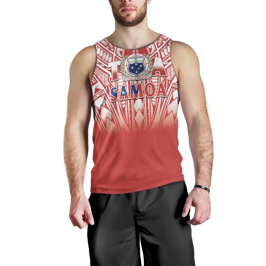 Toa Samoa Rugby Custom Men Tank Top Samoa mo Samoa Polynesian Pacific Red LT14 - Polynesian Pride