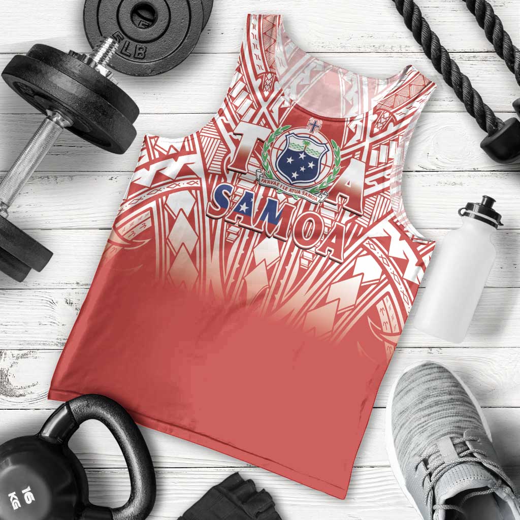 Toa Samoa Rugby Custom Men Tank Top Samoa mo Samoa Polynesian Pacific Red LT14 - Polynesian Pride